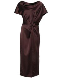 Imperial - Twist-Detail Asymmetric-Neck Dress - Lyst