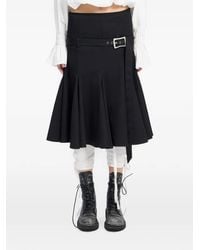 Ann Demeulemeester - Helma Belted Pleated Midi Skirt - Lyst
