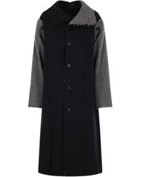 Yohji Yamamoto - Herringbone Buttoned Coat - Lyst