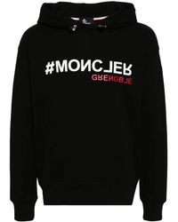 Moncler - Felpa Con Cappuccio Con Stampa Logo - Lyst