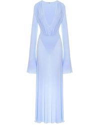 MANURI - Suki Long-Sleeve Draped Dress - Lyst