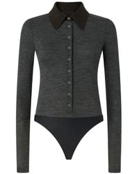 Pinko - Button-Down Long-Sleeve Bodysuit - Lyst