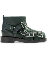 Burberry - Leather Strap Boots - Lyst