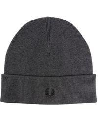 Fred Perry - Logo-Embroidered Turn Up-Brim Beanie - Lyst
