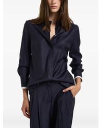 Peserico - Monili-Trimmed Long-Sleeve Shirt - Lyst