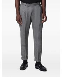 PT Torino - Herringbone-Pattern Pleated Trousers - Lyst