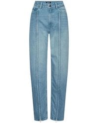 ROTATE BIRGER CHRISTENSEN - Straight Denim Zip Jeans Light - Lyst