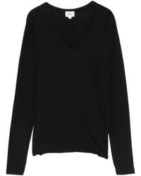 Bobi - Seamed V-Neck Long-Sleeve T-Shirt - Lyst