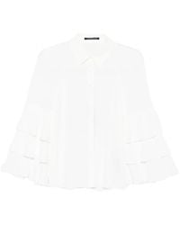 Luisa Cerano - Bluse Mit Gerüschten Ärmeln - Lyst