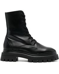 Stuart Weitzman - Leather Lace-Up Boots - Lyst