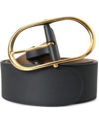 Dolce & Gabbana - Oval-Buckle Leather Belt - Lyst