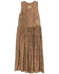Uma Wang - Robe Froncée À Motif Damassé - Lyst