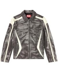 DIESEL - L-Amar-Enbi Leather Jacket - Lyst