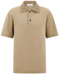 Ferragamo - Polo Shirt With Knitted Collar - Lyst