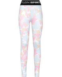 Philipp Plein - Camouflage-Print Logo-Waistband Leggings - Lyst