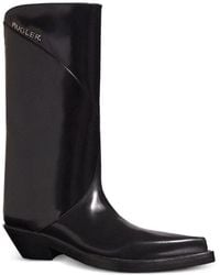 Mugler - Pointed Leather Boots - Lyst