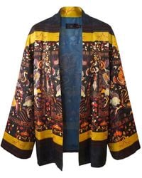 Hui Milano - Floral-Print Silk Cardigan - Lyst
