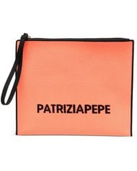 Patrizia Pepe - In The City Logo-Print Clutch Bag - Lyst