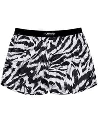 Tom Ford - Zebra-Print Silk-Blend Boxer Shorts - Lyst