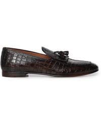 Giuliano Galiano - Samuel Crocodile-Effect Tassel Loafers - Lyst