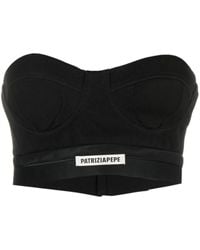 Patrizia Pepe - Logo-Patch Tailored Bustier Top - Lyst
