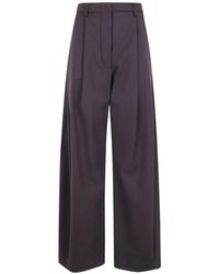 Thelatest - Pleated Wide-Leg Trousers - Lyst