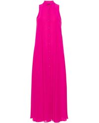 Emporio Armani - Textured Pleated Midi Dress - Lyst