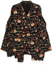 Comme des Garçons - Floral-Embroidered Frayed Jacket - Lyst