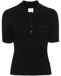 Courreges - Logo-Patch Knitted Polo Top - Lyst