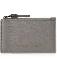 Brunello Cucinelli - Grained Calfskin Card Case With Shiny Zipper Pull - Lyst