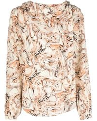 Isabel Marant - Tiphaine Marble-Print Silk Blouse - Lyst