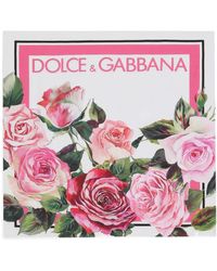 Dolce & Gabbana - Tuch Aus Seidentwill Rosenprint 70 X 70 - Lyst