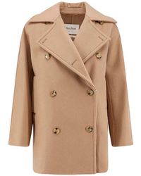Max Mara - Notched Lapel Double-Breasted Coat - Lyst