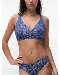 Chantelle - Femilet Taula Snake-Print Wrap-Style Bikini Top - Lyst