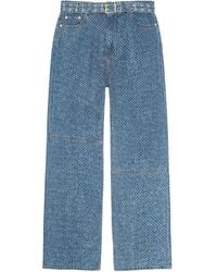 Ganni - Weite Jeans Mit Gürtel - Lyst