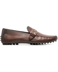 Santoni - Buckle-detail Leather Loafers - Lyst