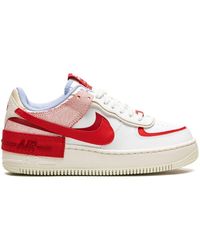 Nike - Air Force 1 Low Shadow "red Cracked Leather" Sneakers - Lyst