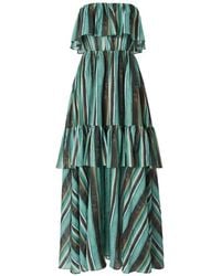 Pinko - Ruffled Striped Dress - Lyst