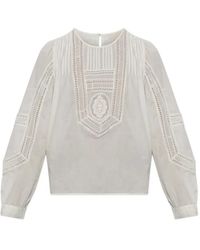 Ulla Johnson - Marlowe Lace-Trimmed Cotton Top - Lyst