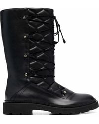 Bally - Quilted Leather Ankle Boots With Lace-Up Design - Lyst