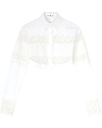 Ermanno Scervino - Cropped Lace-Detail Shirt - Lyst