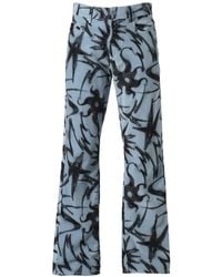 Casella Meyer - Fluwelen Broek Met Grafische Print - Lyst