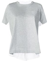 Sacai - T-shirt colour block - Lyst
