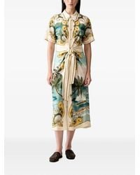FARM Rio - Graphic-Print Knot-Detail Midi Dress - Lyst