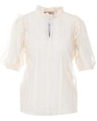 Twinset - Lace High-Neck Blouse - Lyst