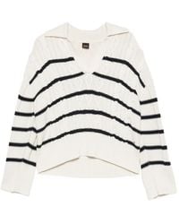 BOSS - Pull En Maille Torsadée À Rayures - Lyst
