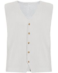 Homme Plissé Issey Miyake - Pleated V-Necked Vest - Lyst