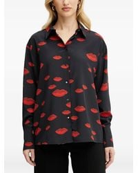 Morgan - Lips-Print Button-Down Shirt - Lyst