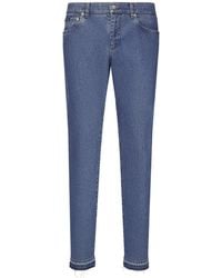 Dolce & Gabbana - Slim-Cut Logo-Patch Jeans - Lyst