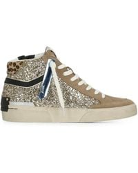 Crime London - Skate Recut Glitter High-Top Sneakers - Lyst